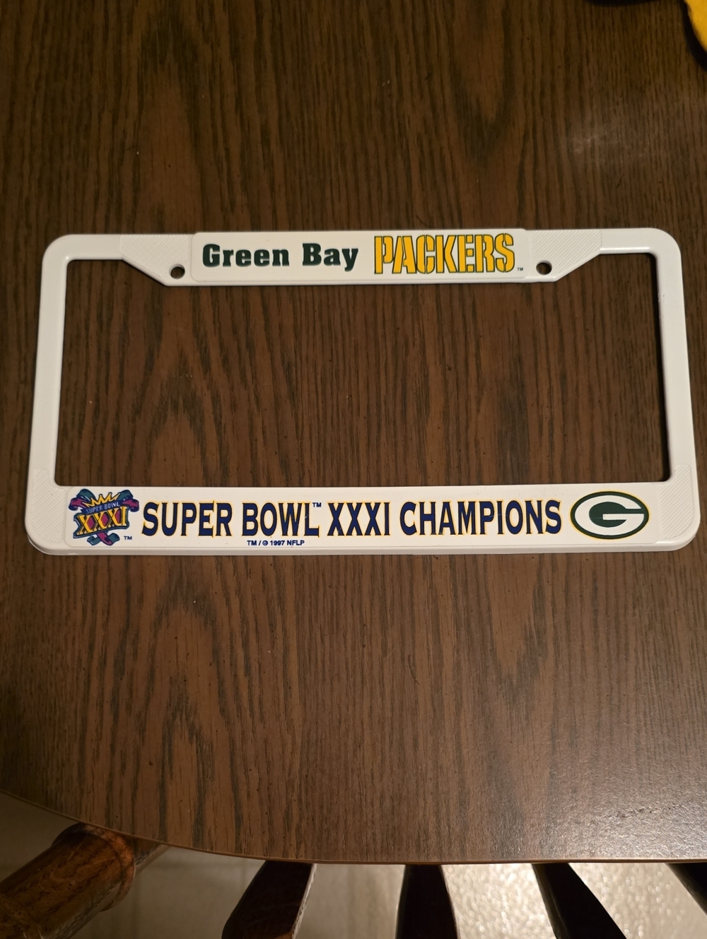 Green Bay Packers White Super Bowl XXXI Champions License Plate Frame - NFL